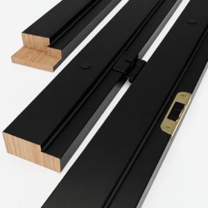 Välioven karmi oksaton ja tiivistetty maalattu mustaksi 92 mm