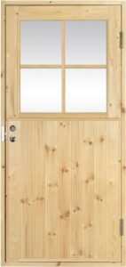 kaski puuvalmis paneeli pintainen mökkiovi lasiaukolla