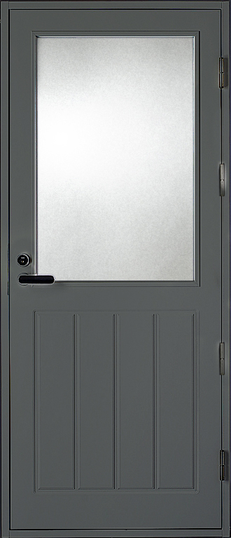 parvekeovi tummanharmaa pystyura kuviolla kirkkaalla lasilla