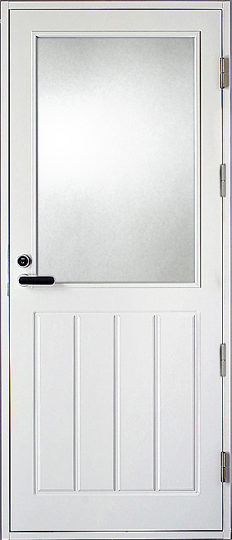 parvekeovi valkoinen pystyura kuviolla kirkkaalla lasilla