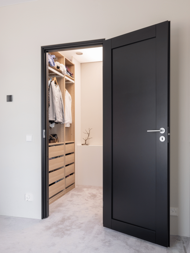 Musta vaatehuoneen ovi swedoor unique 501