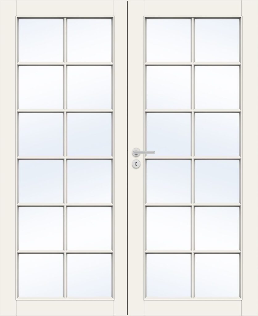 tuotekuva pariovi craft 105 väliovi koko lasinen valkoinen kirkas lasi